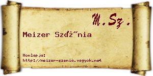 Meizer Szénia névjegykártya